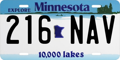 MN license plate 216NAV