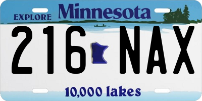 MN license plate 216NAX