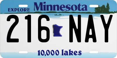 MN license plate 216NAY