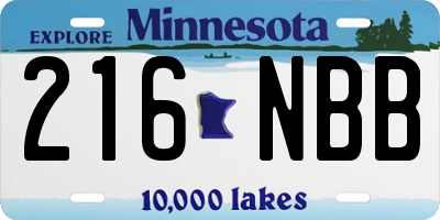 MN license plate 216NBB
