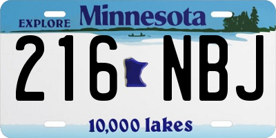 MN license plate 216NBJ