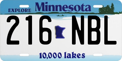 MN license plate 216NBL