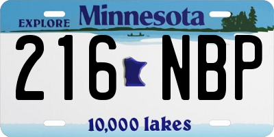 MN license plate 216NBP
