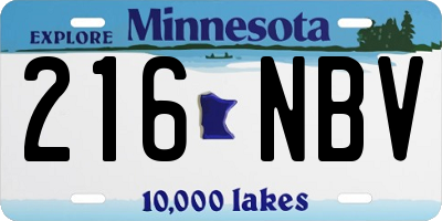 MN license plate 216NBV