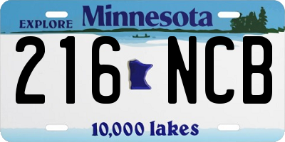 MN license plate 216NCB