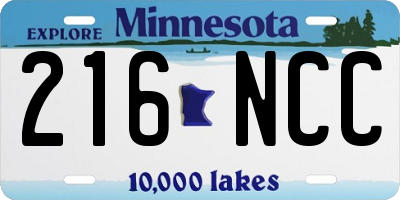 MN license plate 216NCC