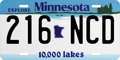 MN license plate 216NCD