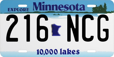 MN license plate 216NCG