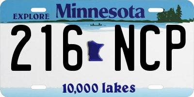 MN license plate 216NCP