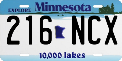 MN license plate 216NCX