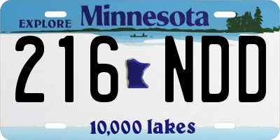 MN license plate 216NDD