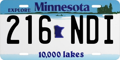 MN license plate 216NDI