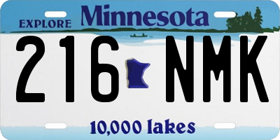MN license plate 216NMK