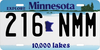 MN license plate 216NMM