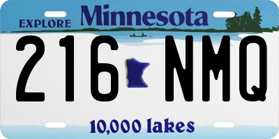 MN license plate 216NMQ