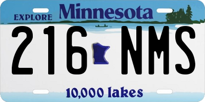 MN license plate 216NMS