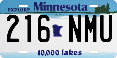 MN license plate 216NMU