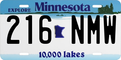 MN license plate 216NMW