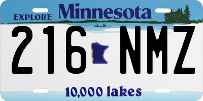MN license plate 216NMZ