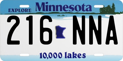 MN license plate 216NNA