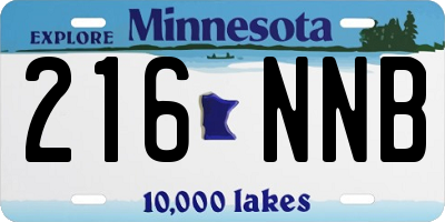 MN license plate 216NNB