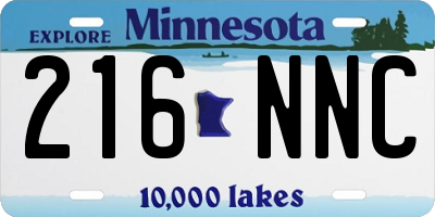 MN license plate 216NNC