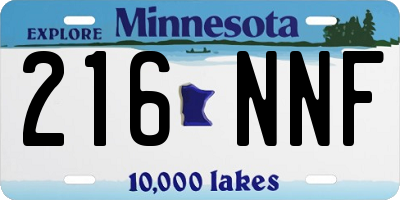 MN license plate 216NNF