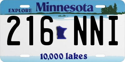 MN license plate 216NNI