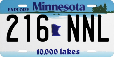 MN license plate 216NNL
