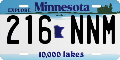 MN license plate 216NNM