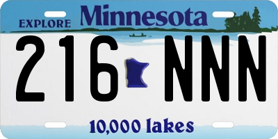 MN license plate 216NNN