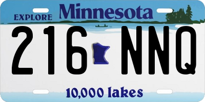 MN license plate 216NNQ