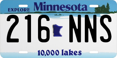 MN license plate 216NNS