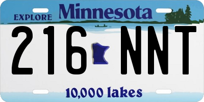 MN license plate 216NNT