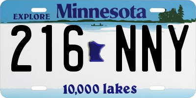 MN license plate 216NNY