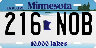 MN license plate 216NOB