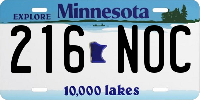 MN license plate 216NOC