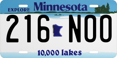 MN license plate 216NOO