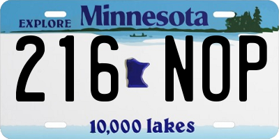 MN license plate 216NOP