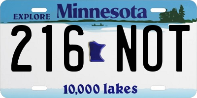 MN license plate 216NOT