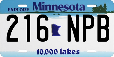 MN license plate 216NPB