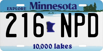 MN license plate 216NPD