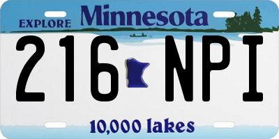 MN license plate 216NPI