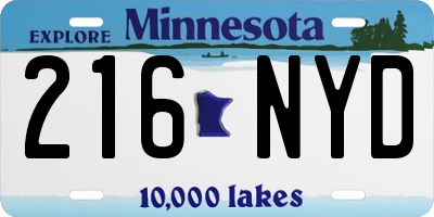 MN license plate 216NYD