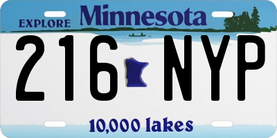 MN license plate 216NYP