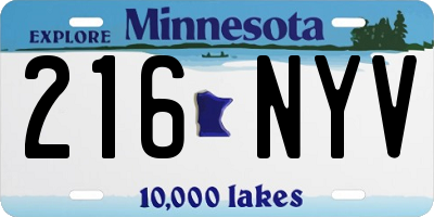 MN license plate 216NYV