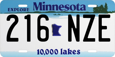 MN license plate 216NZE