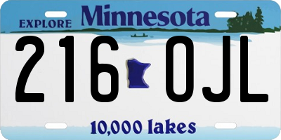 MN license plate 216OJL
