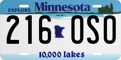 MN license plate 216OSO