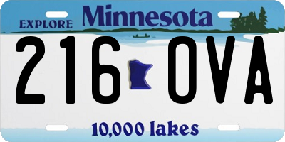 MN license plate 216OVA